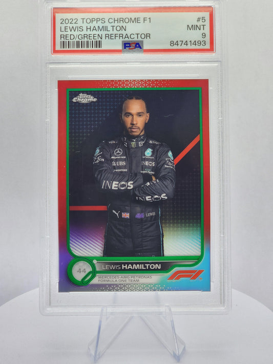 Lewis Hamilton Portrait Red/Green - PSA 9