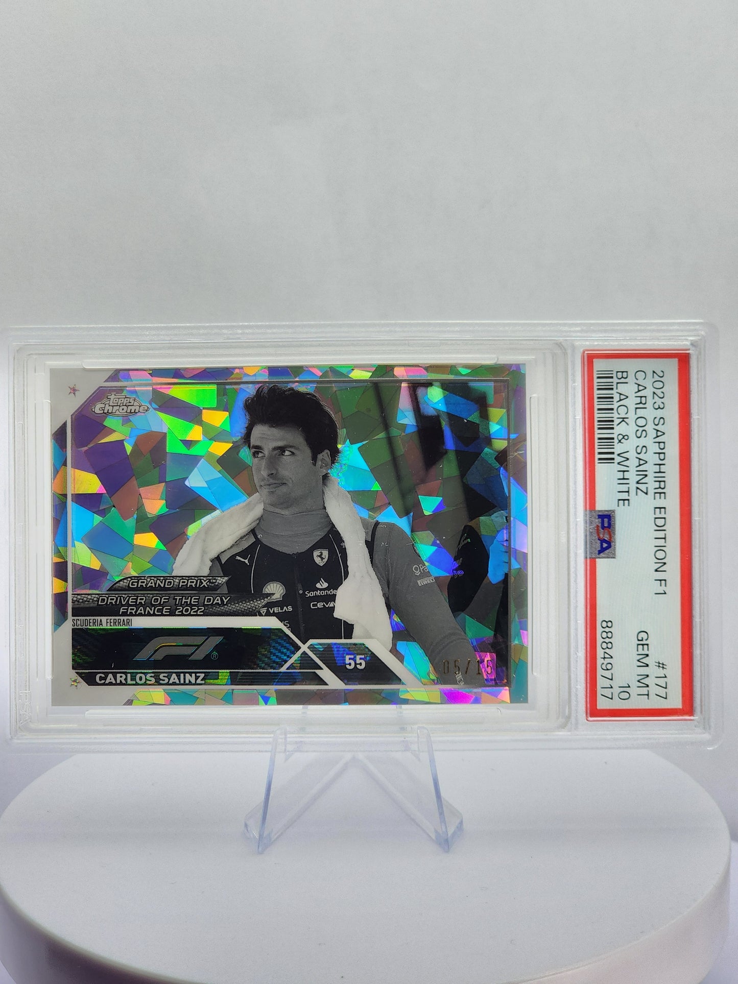 Carlos Sainz DOTD France Black & White 05/15 PSA10