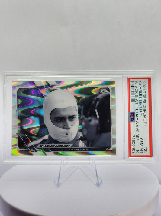 Charles Leclerc Black & White Raywave - PSA 10