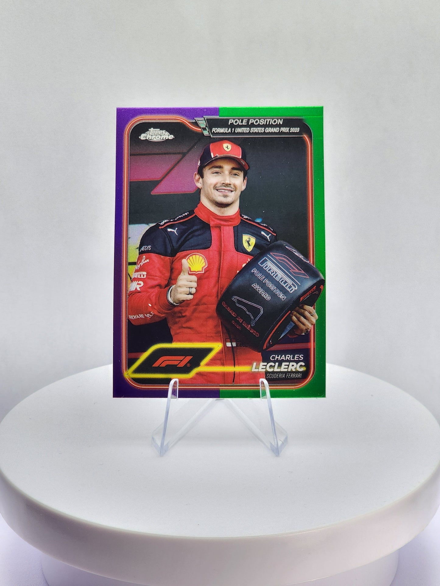 Charles Leclerc Pole USA Purple/Green