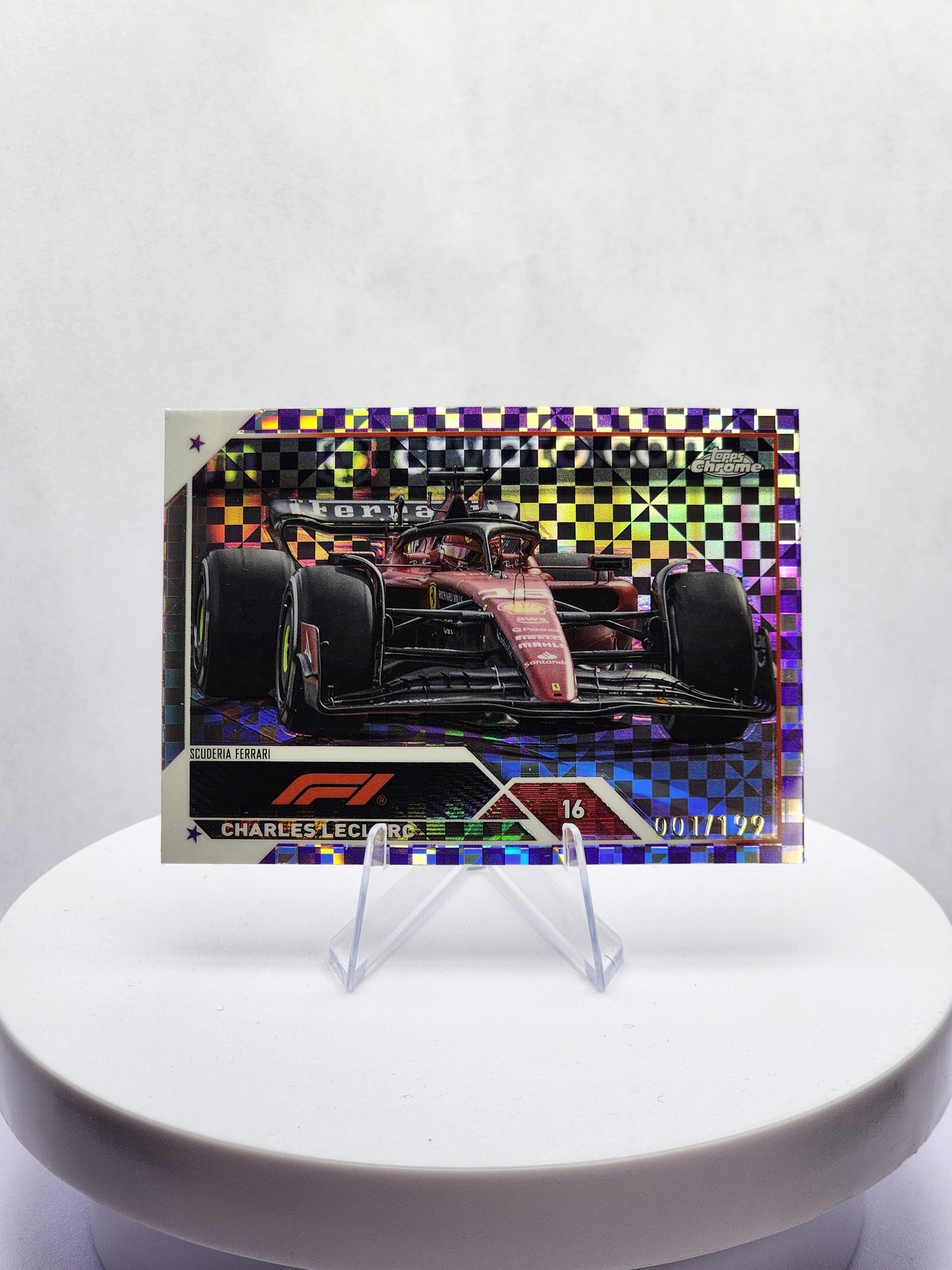 Charles Leclerc Car Image Purple Checker 001/199