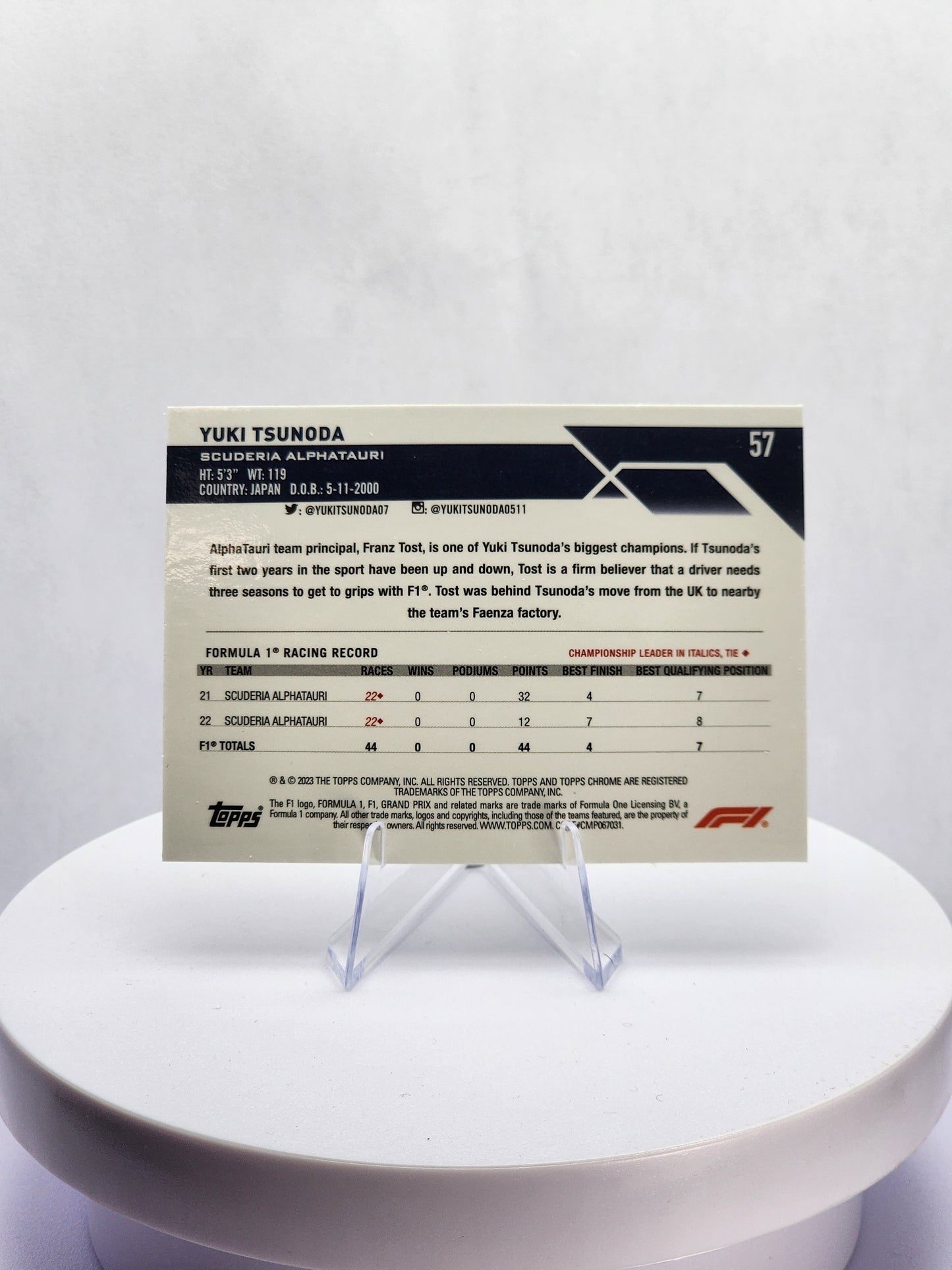 Yuki Tsunoda Car Image Purple 235/399