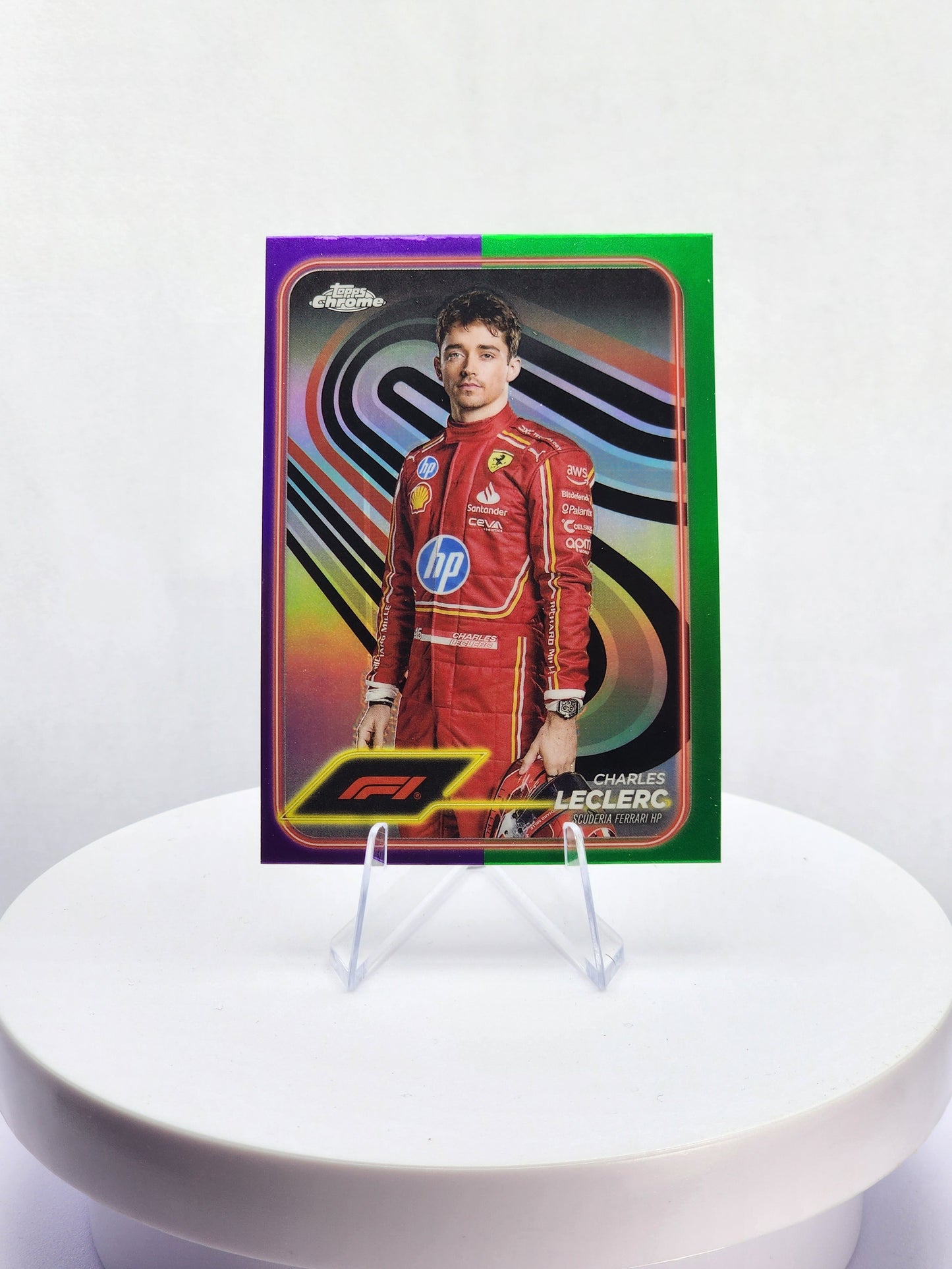 Charles Leclerc Portrait Purple/Green