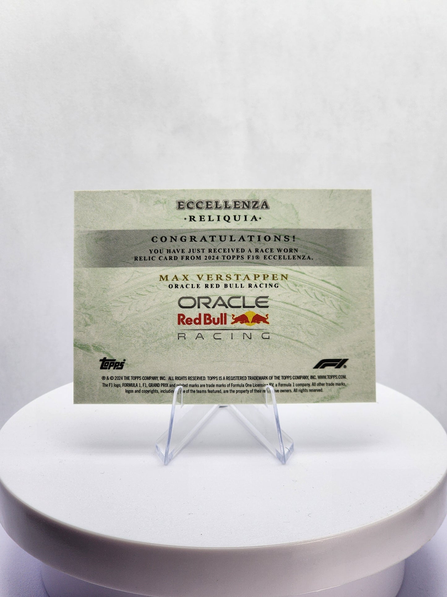 Max Verstappen Reliquia Green 26/99