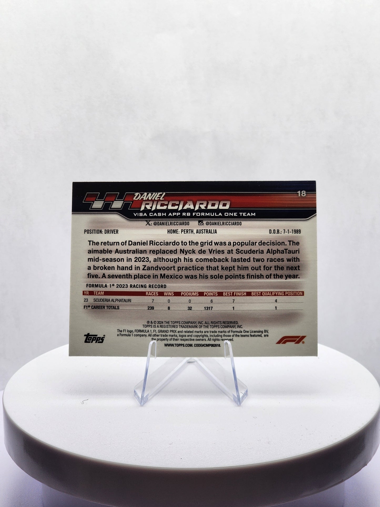 Daniel Ricciardo - Foil Portrait #18