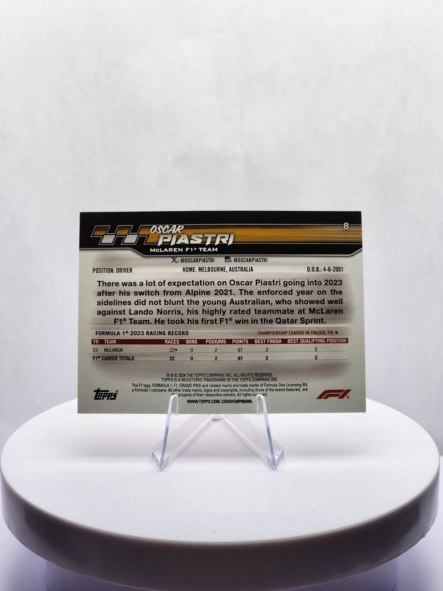 Oscar Piastri - Red Portrait #8