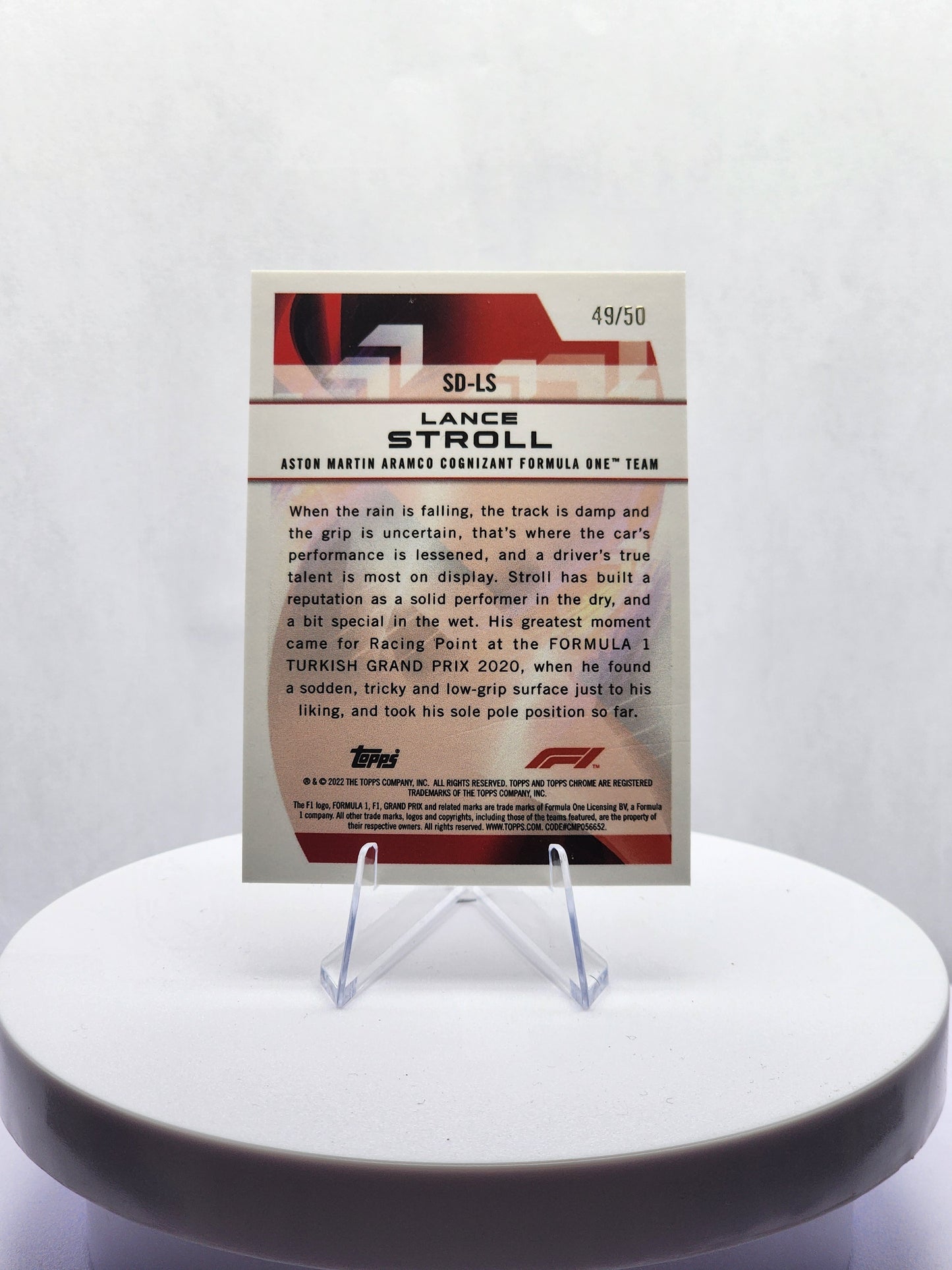 Lance Stroll - Speed Demons - Gold Refractor 49/50