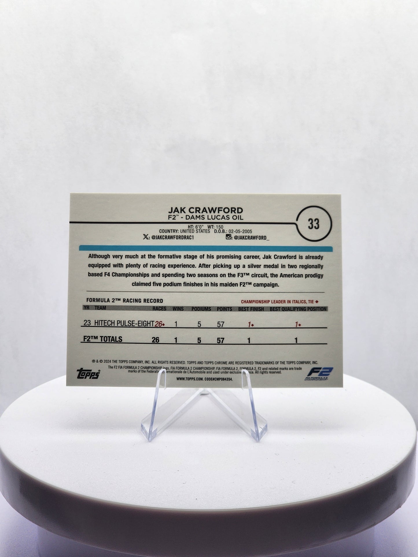 Jak Crawford - Future Stars - Gold Refractor 42/50