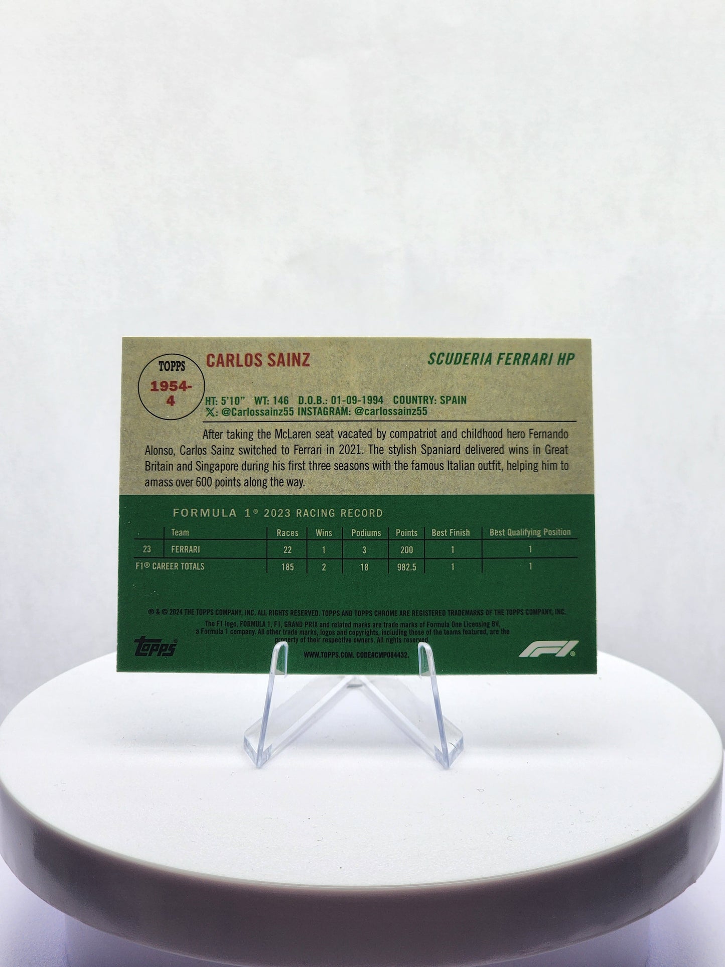 Carlos Sainz - 1954 Insert