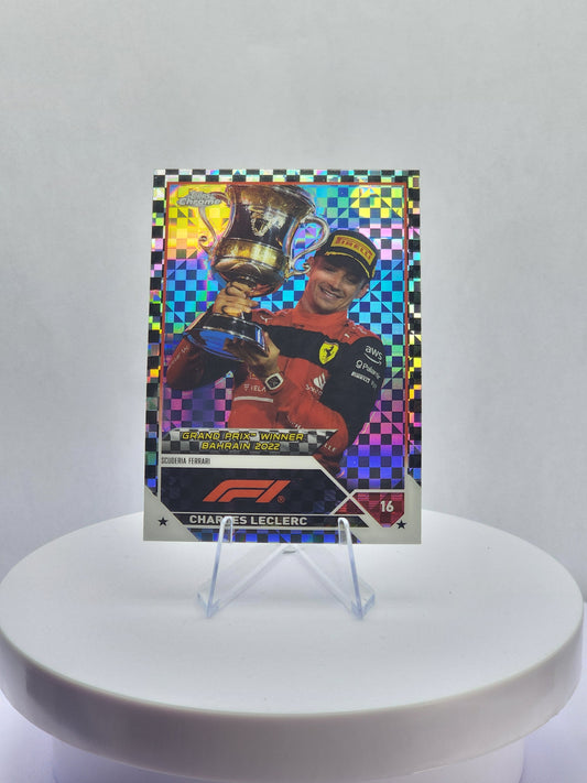 Charles Leclerc - GP Winner Bahrain - B&W Checker