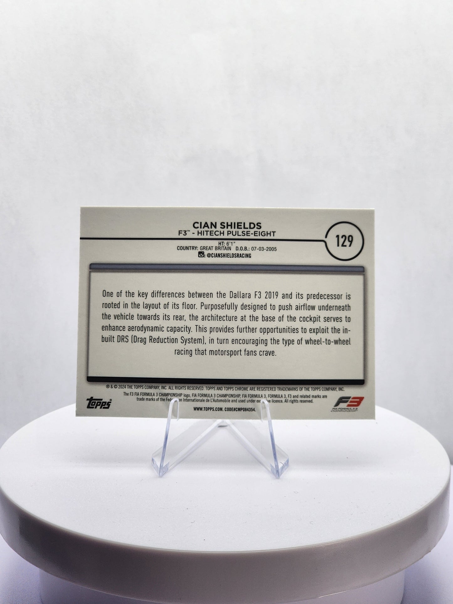 Cian Shields - Car Image - Sepia Refractor