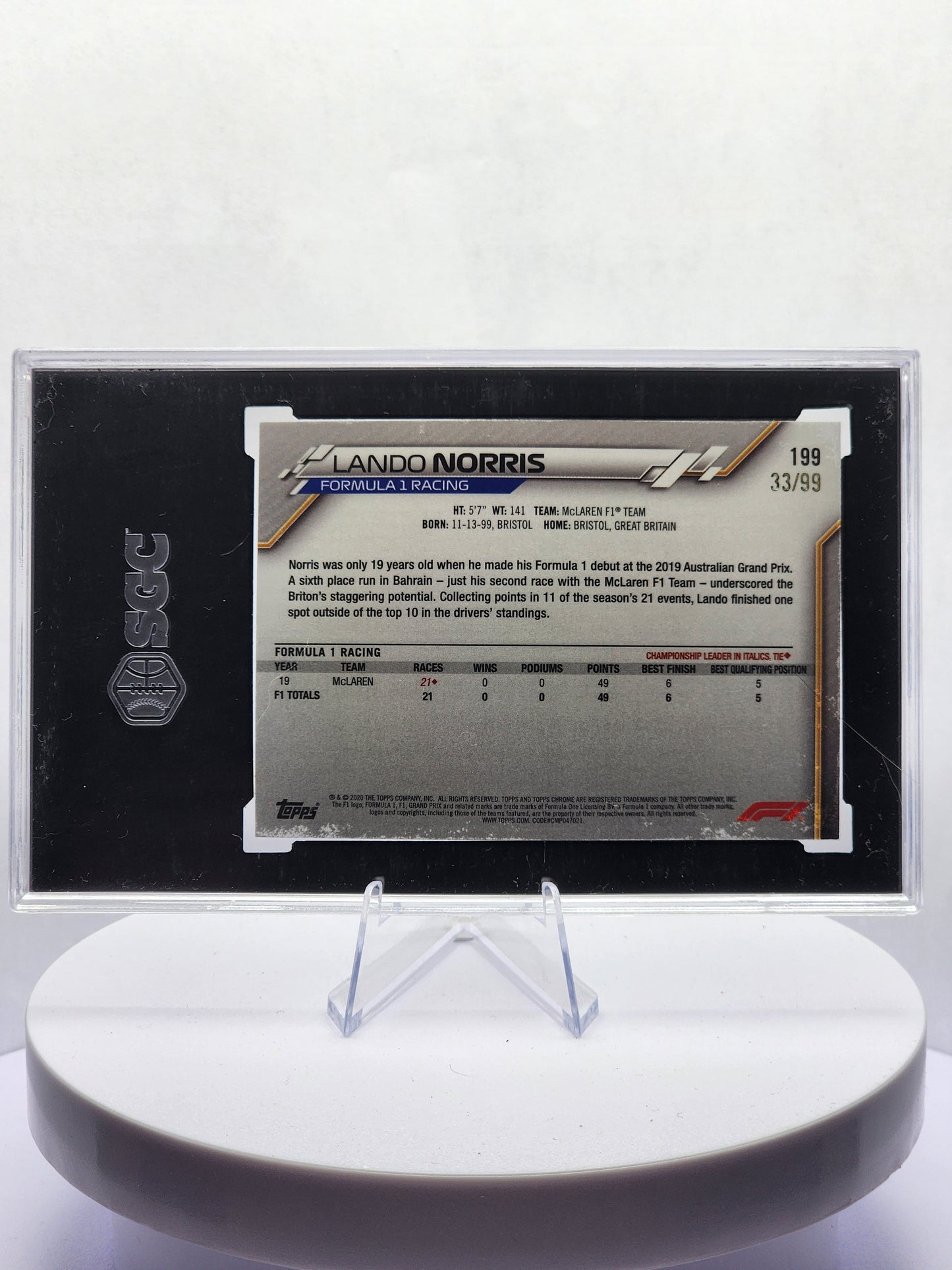 Lando Norris RC - Freshest - Aqua 33/99 - SGC 9.5